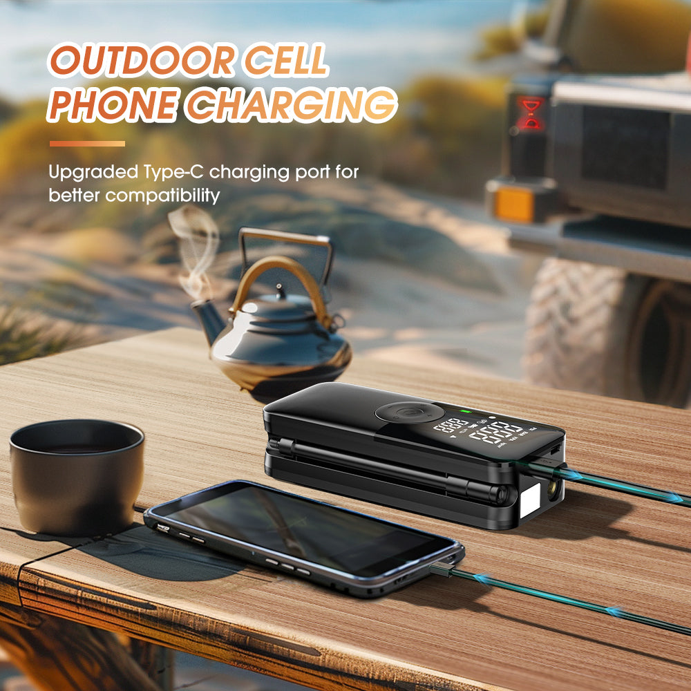 Wireless Car Tire Inflator: Portable Electric Air Pump