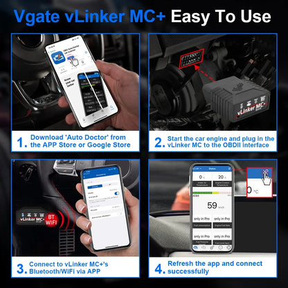 Vgate vLinker MC+ OBD2 Scanner ELM327 Bluetooth 2025