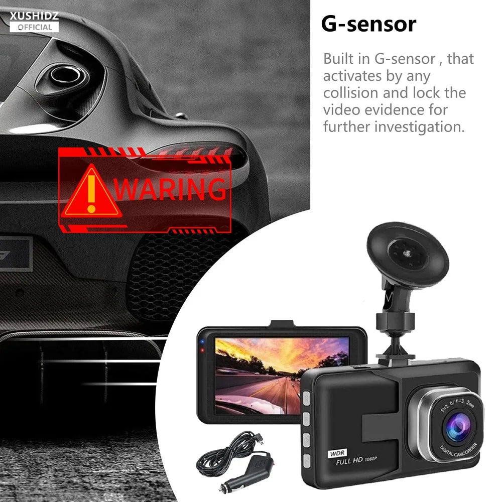 XUSHIDZ Q08 Dashcam: 1080P, G-sensor, Night Vision, Loop Record