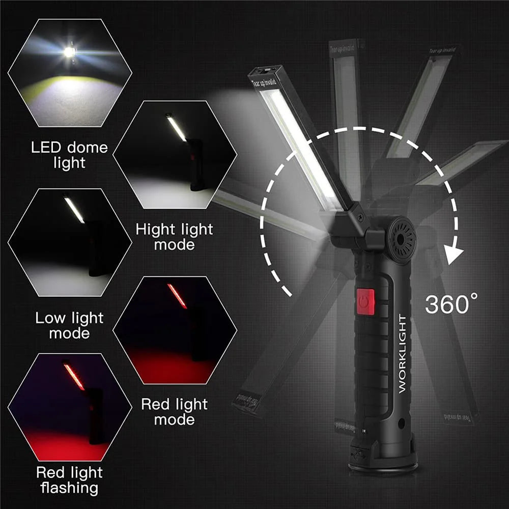 Foldable LED Work Light USB Rechargeable