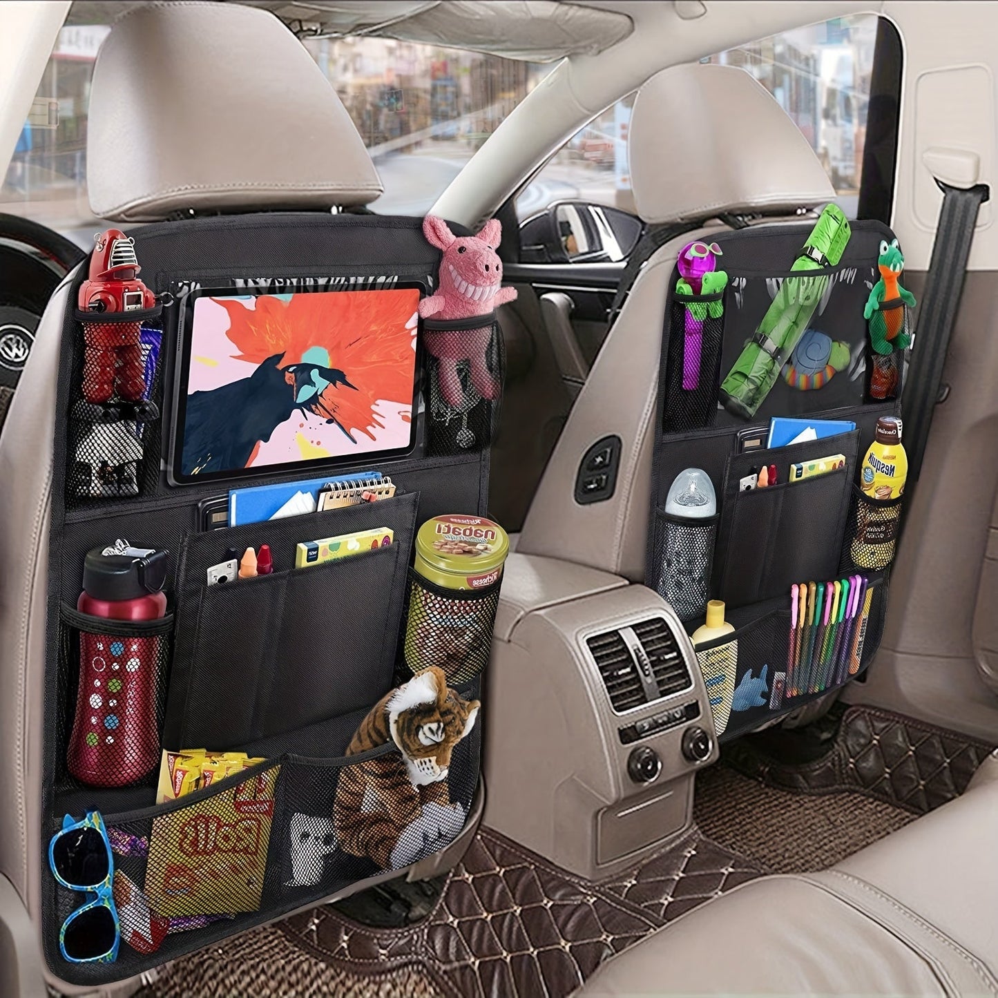 Car Backseat Organizer with Tablet Holder & Storage Pockets - Jotpicks
