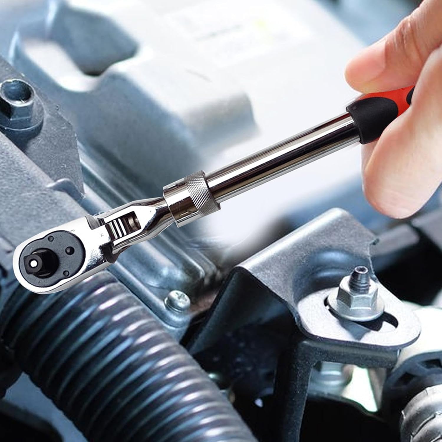 Retractable Ratchet Wrench - With Swiveling Head - Jotpicks